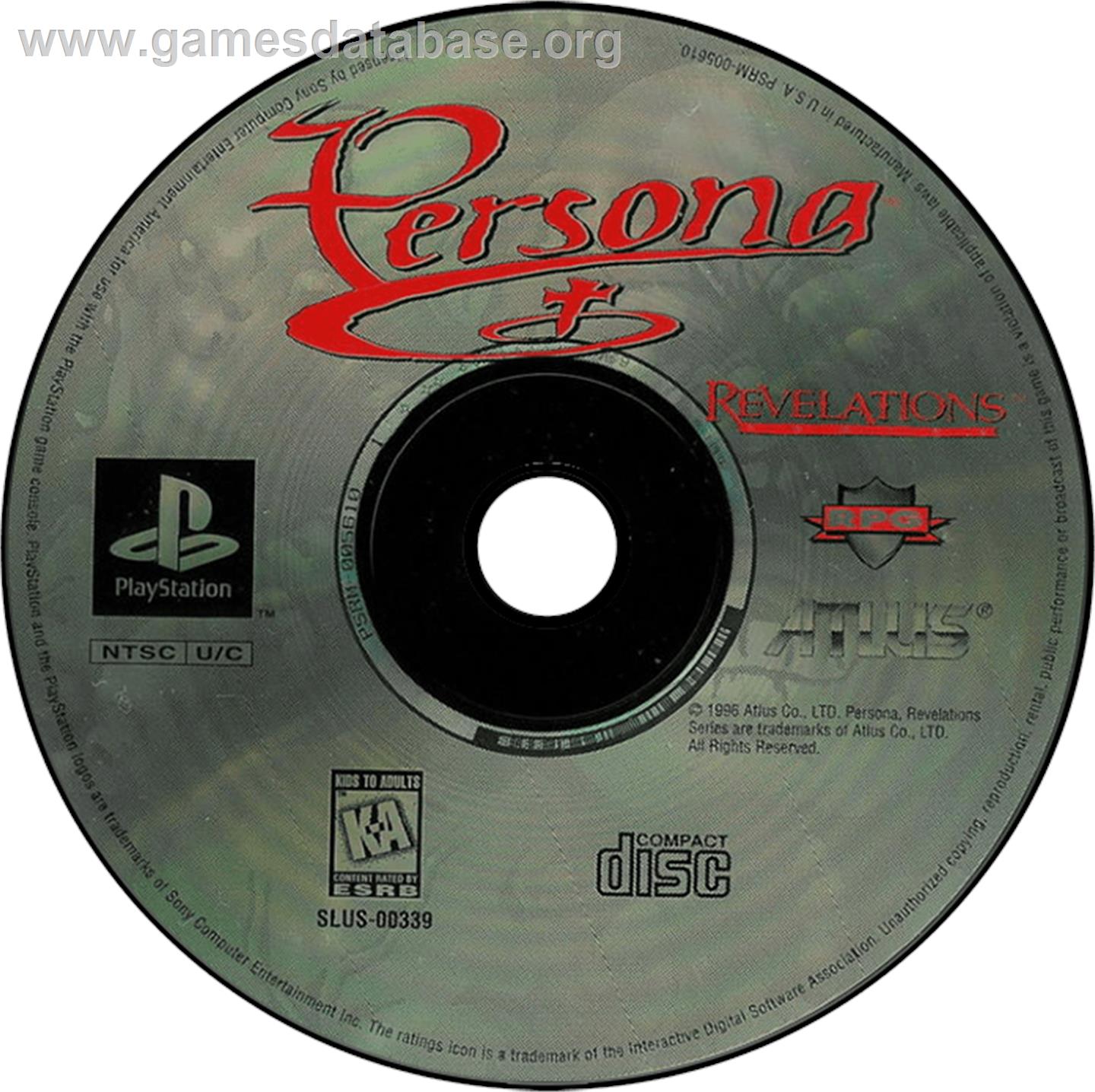 Persona - Sony Playstation - Artwork - Disc