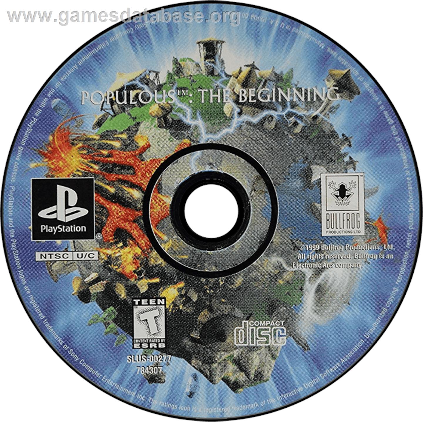 Populous: The Beginning - Sony Playstation - Artwork - Disc