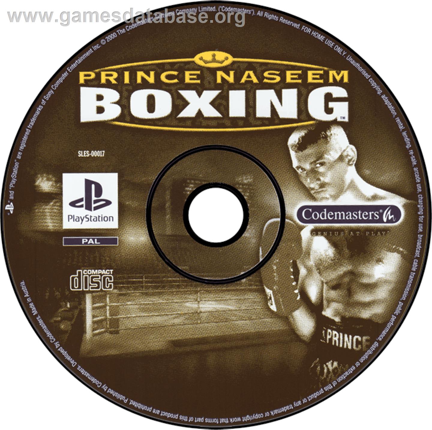 Prince Naseem Boxing - Sony Playstation - Artwork - Disc