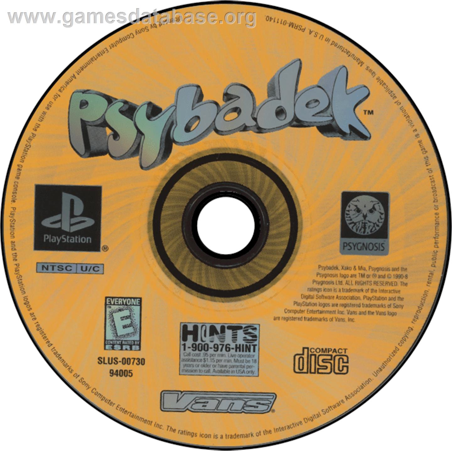 Psybadek - Sony Playstation - Artwork - Disc