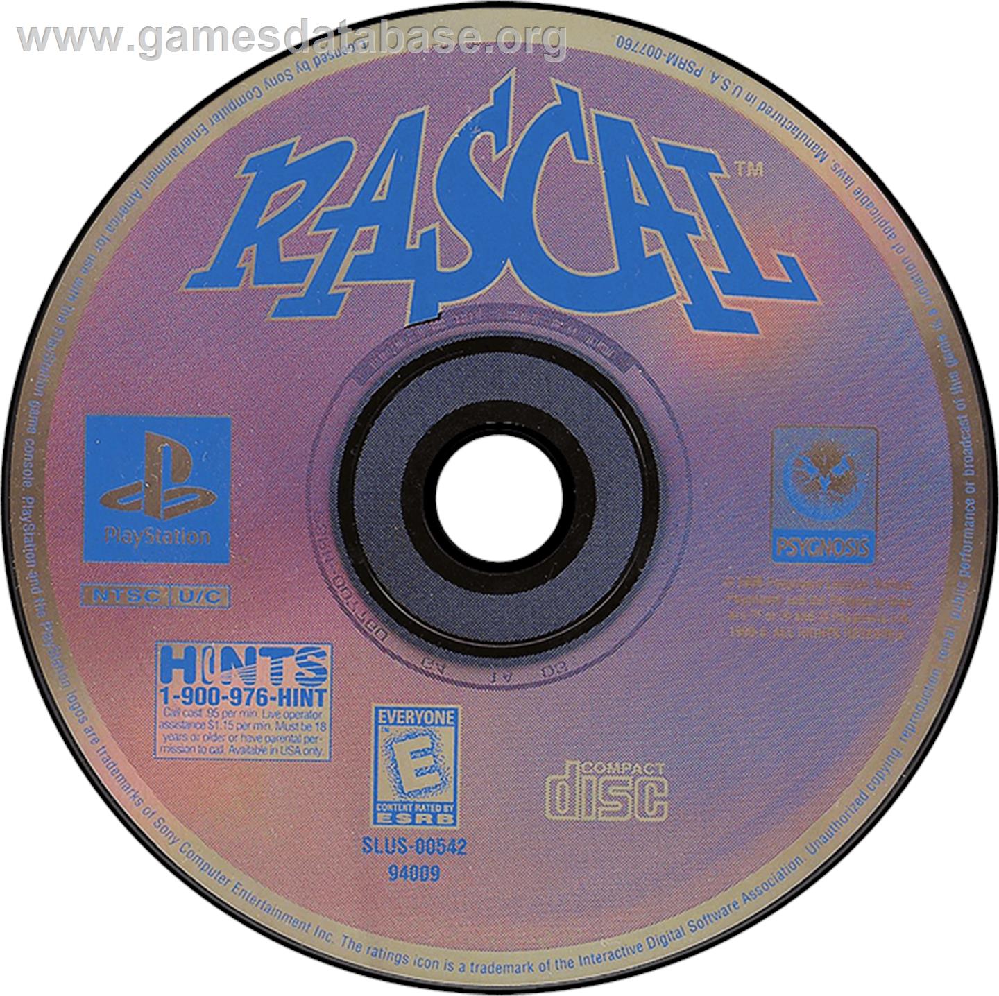 Rascal - Sony Playstation - Artwork - Disc