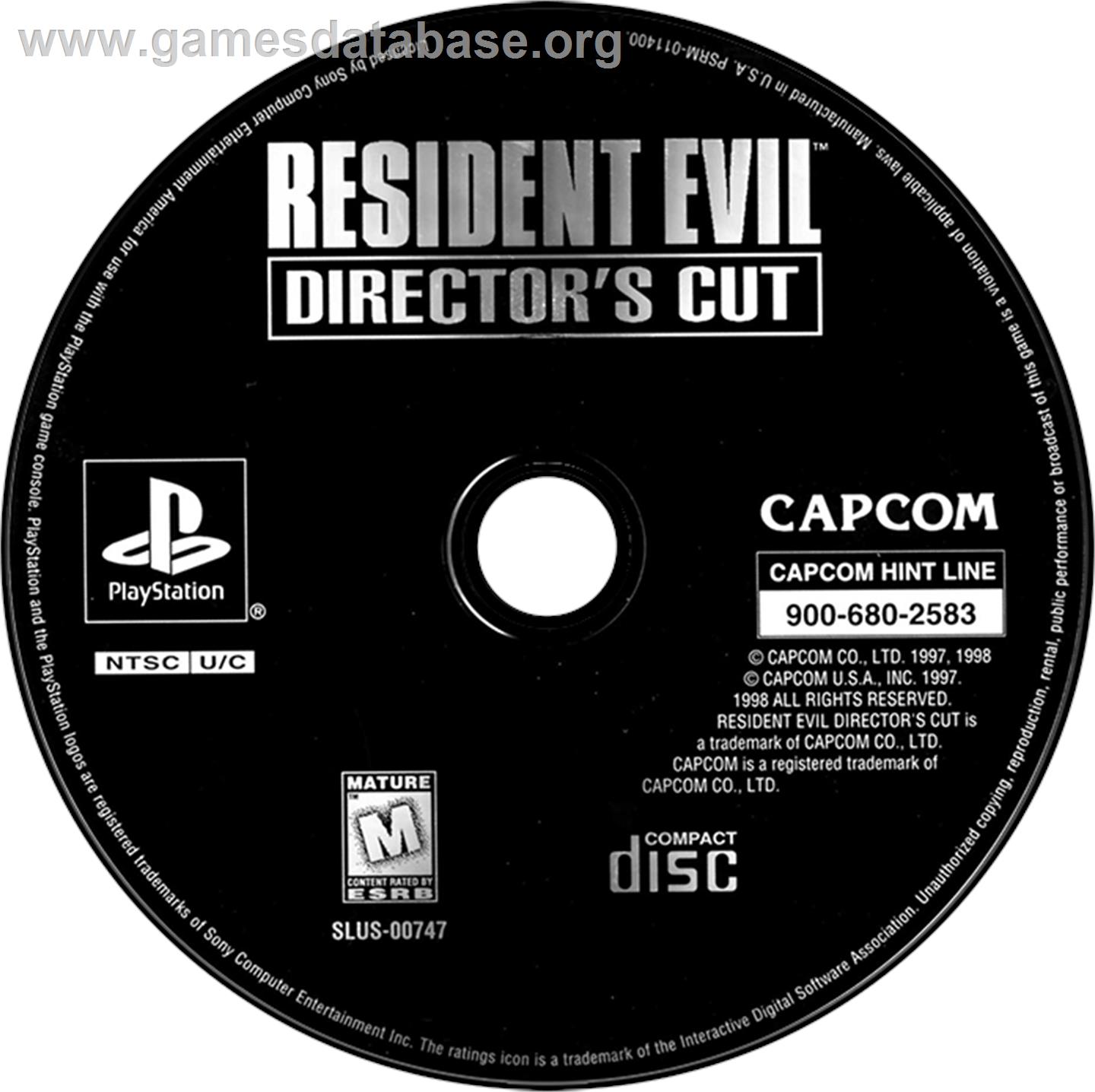 Resident Evil Directors Cut Sony Playstation Artwork Disc 5165