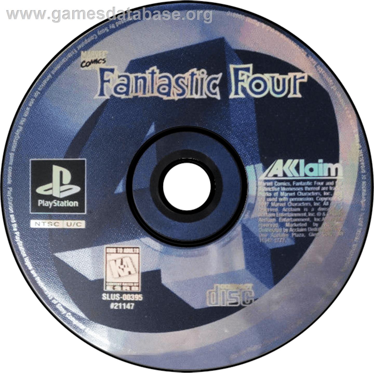 The Fantastic Four - Sony Playstation - Artwork - Disc