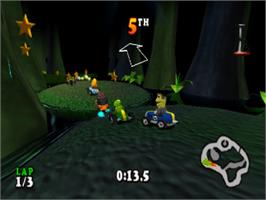 In game image of Muppet RaceMania on the Sony Playstation.