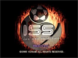 Title screen of ISS Pro Evolution on the Sony Playstation.