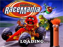 Title screen of Muppet RaceMania on the Sony Playstation.