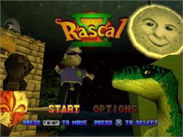 Title screen of Rascal on the Sony Playstation.